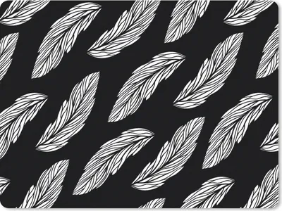 Produktbild von MuchoWow® Mauspad Mousepad Muster - Federn - Schwarz und Weiß 23x19 cm - Mousepads - Maus Mat - Pad - Mausunterlage - Schreibtischunterlage - Mauspad