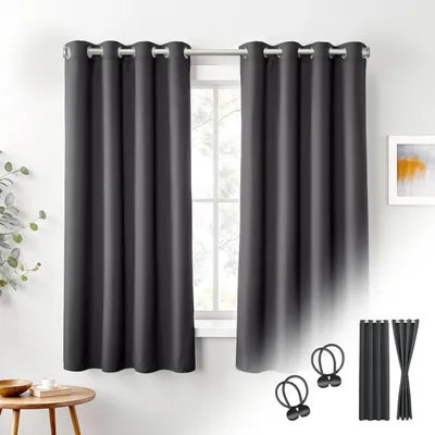 Thermovorhang-Set 2x 160x135 cm, Verdunkelung, Grau, mit Magnetband