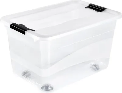 Image de keeeper boîte cristal avec roulettes 52 L 59,5 x 39,5 x 35 cm