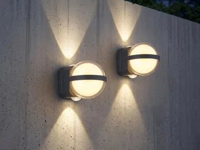 Produktbild von 2er Set Up and Down LED Außenwandleuchten Kugel Aluminium Anthrazit, Höhe 11cm