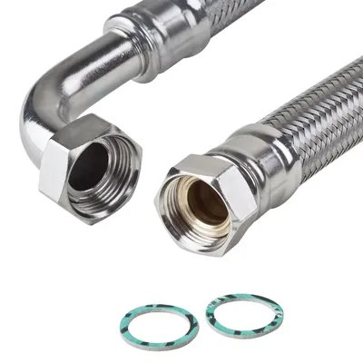 Produktbild von Edelstahl Panzerschlauch 1" Zoll DN25 Bogen 100cm 1000mm Flexschlauch