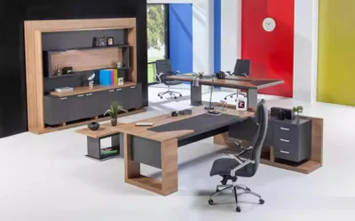 Produktbild von Schreibtisch Büromöbel Eckschreibtisch Couchtisch Aktenschrank 3tlg. Set