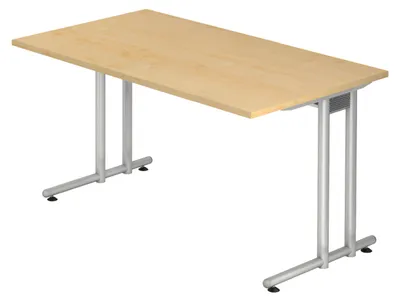 Produktbild von bümö Schreibtisch Serie-N - Nachbildung Ahorn, Größe:  140 x 80 cm