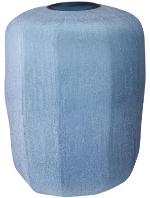 Produktbild von Casa Padrino Luxus Deko Glas Vase Blau Ø 33 x H. 42 cm - Mundgeblasene Blumenvase - Luxus Deko Accessoires