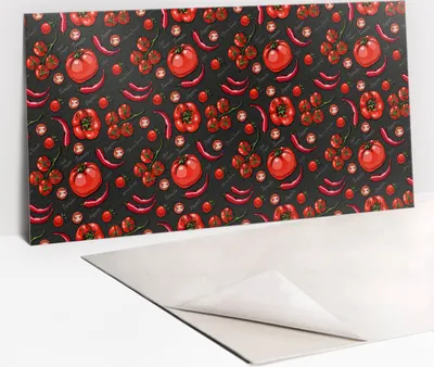 Produktbild von Paprika Und Tomate – PVC Wandpaneele – Selbstklebende Wandfliesen – Dekopaneele selbstklebend – Vinyl Wandverkleidung  – Wanddeko selbstklebend – 100x50 cm