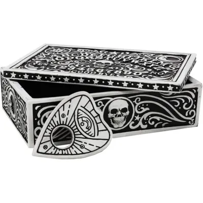 Produktbild von Schmuckdose Ouija Spirit Board mit Planchette mit Totenkopf