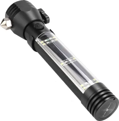 Produktbild von Solarbetriebene LED-Taschenlampe mit USB-Ladefunktion für Reisen und Notfälle im Freien