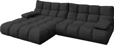 Produktbild von KAWOLA Sofa VIVIEN Ecksofa Velvet schwarz Longchair links
