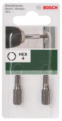 Obrázek produktu pro Bosch 2609255950, 1 kusů, Phillips, Křížový, Torx, 4 x 4 mm, HEX, 25 mm