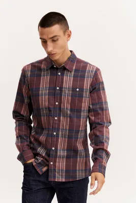 Produktbild von Blend 20714909 Shirt Herren Freizeithemd Hemd Club-Kragen Slim Fit kariertes Muster schmaler Schnitt hochwertige Baumwoll-Qualität