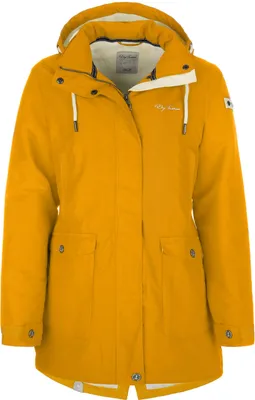 Produktbild von Dry Fashion Damen Funktionsmantel Aarhus gefüttert - Outdoor-Funktionsjacke wind- und wasserdicht in Gelb Größe 36