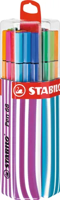 Produktbild von Premium-Filzstift - STABILO Pen 68 - 20er Twin-Pack in pink/hellblau mit Hängelasche - mit 20 verschiedenen Farben