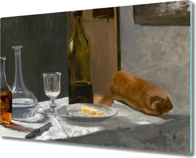 Produktbild von Coloray Herdabdeckplatte 80x52 cm Schneidebrett Kochplattenabdeckung Küchenbrett Hackbrett - Stillleben mit Flaschen Monet