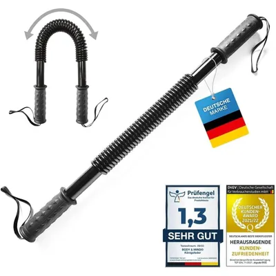Immagine prodotto di Bilanciere a molla per allenamento di forza - 30 kg - Allenatore per bicipiti e tricipiti - Per casa o ufficio