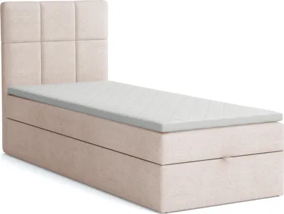 Produktbild von MR GROUP Boxspringbett GRAZ 90 x 200 cm Kinderbett, Jugendbett, Einzelbetten, Bett mit Stauraum, Polsterbett Matratze Topper H3 Schlafzimmer, beige
