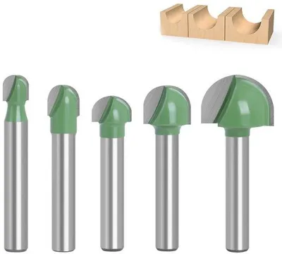 Produktbild von Freizeinheit für Holzbearbeitung in Hartmetall - 5-teiliges Set mit Radius- und Kugelbohrern