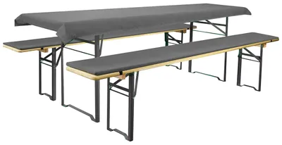 Produktbild von Omgoods – Set aus 3 Kissen und Tischdecke für Bierbänke