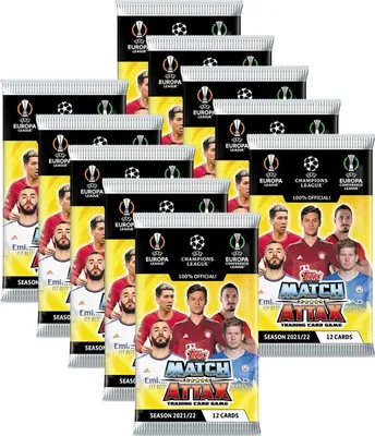 Zdjęcie produktu dla Topps Champions League 2021/22 - Karty kolekcjonerskie - 10 boosterów
