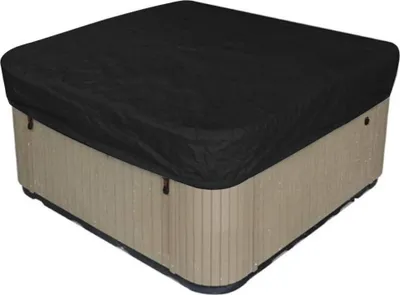 Produktbild von Quadratische Poolabdeckung, Solardecke für Pool, Spa-Abdeckung mit elastischem Saum, wasserdichte Outdoor-Schutzabdeckung für Pool, Schwarz 218 × 218 × 30 cm