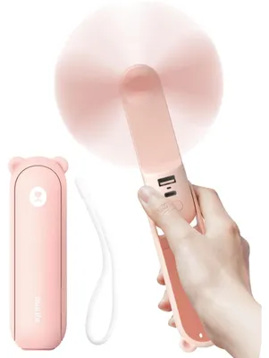 Zdjęcie produktu dla JISULIFE Wentylator przenośny 3 prędkości 4800 mAh różowy