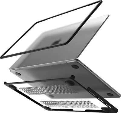 Produktbild von Mobilize Protection Cover MacBook Pro 16 Zoll (2021-2026) Hardcase Hülle MacBook Case - Transparent / Schwarz - Model A2485 / A2780 / A2991 / A3186 / A3428 / A3429