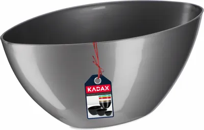 Produktbild von KADAX Blumentopf "Ptuj", ovaler Übertopf, Pflanztopf aus Kunststoff, Blumenübertopf, 38 cm, Silber