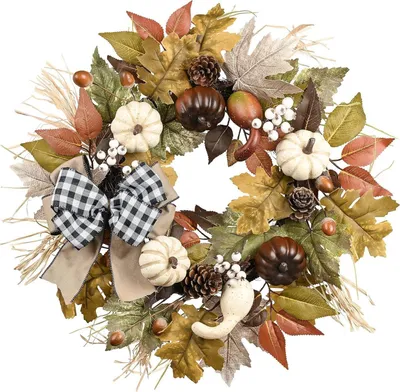 Produktbild von Herbstkranz Künstlich 45cm - Türkranz für Herbstdeko, Innen und Außen