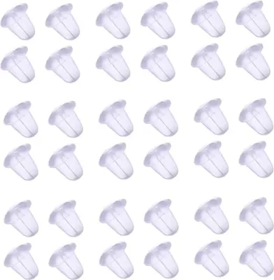 Produktbild von 300 Stück Pousetten Silikon 4mm Ohrstecker Ersatz Allergiker geeignet in Juweliers- Qualität