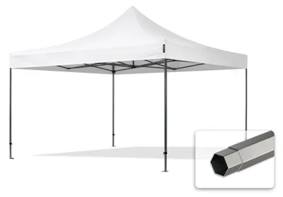 Produktbild von TOOLPORT 4x4m Stahl Faltpavillon, ohne Seitenteile, weiß