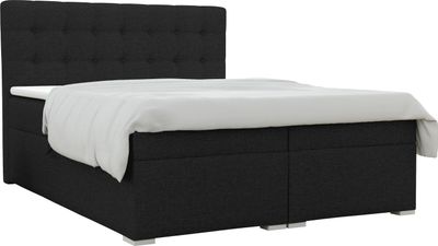 Boxspringbett COLORADO 200x200 cm Inari 100 Schwarz Komplettbett inkl..Taschenfederkernmatratzen 7 Zonen H4 Polsterbett