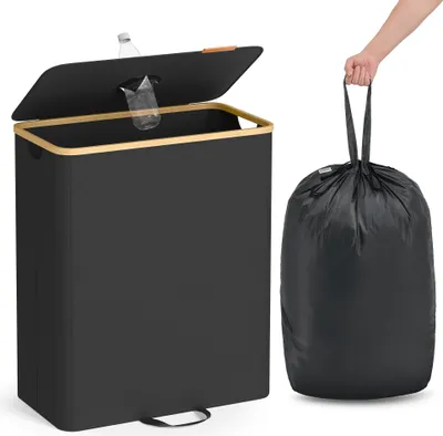 Obrázek produktu pro SONGMICS Sběrač zálohovaných lahví, 135litrový sběrač lahví, prázdný, recyklace