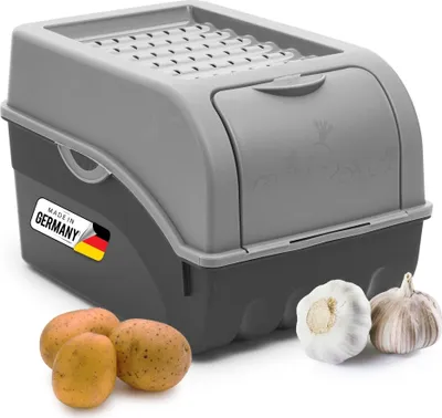Immagine prodotto di Novaliv cassette per verdure cassette per patate contenitori da 3,5l a 9l (grigio, 1x 5l)