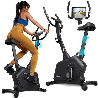 Produktbild von TREX SPORT Heimtrainer Fahrrad für Zuhause TX-380MB RIGON | Magnetisches Fitnessbike, leise | LCD Display, Pulsmesser, 8 Stufen, bis 120kg | Schwarz