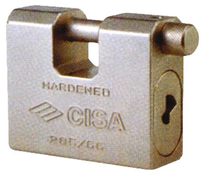 Image de Cadenas blindé anti-effraction en acier Cisa - 84 mm.