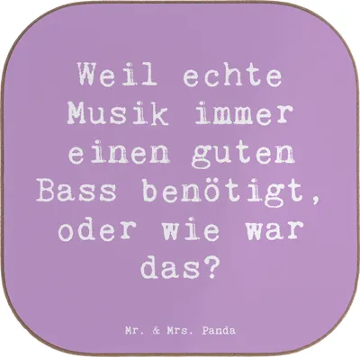 Produktbild von Mr. & Mrs. Panda Untersetzer für Gläser Spruch Schlagzeug Basswunder - Lavendeltraum - Geschenk, Lernen, Band, Instrument, bieruntersetzer, Musik, Dynamik, Tasse, Coaster