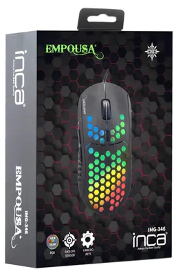 Image de INCA Gaming Maus IMG-346    6400 DPI, RGB, 6 Tasten, USB, SW retail