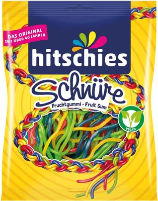 Obrázek produktu pro Hitschies barevné provázky ovocné provázky se čtyřmi druhy ovoce 125g