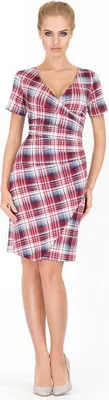 Produktbild von Kleid Elegant Mini Kleid Kariert; 1 / Bordo/Dunkelblau S/36