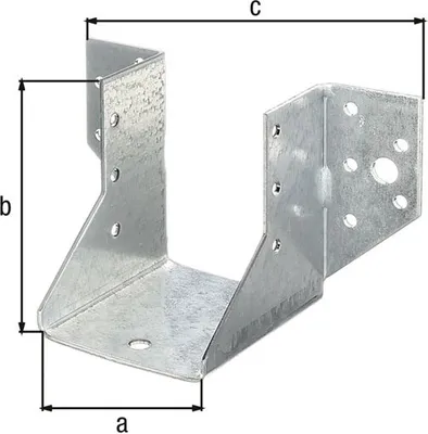Produktbild von 60 x 100mm Holzverbinder aussenliegend Balkenschuh aussen mit ETA Zulassung - verzinkt