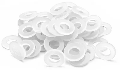 Produktbild von Flache Silikonringe M2x5x1 weiße Dichtungsringe