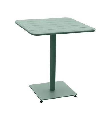 Produktbild von Quadratischer gartentisch "phuket" olivgrün 2-sitzer aus epoxybehandeltem stahl  - Hespéride