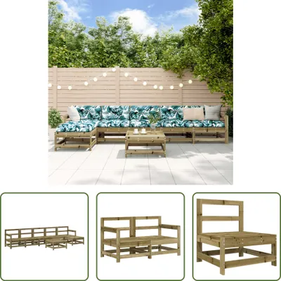 Produktbild von The Living Store 7-tlg. Garten-Lounge-Set Kiefernholz Imprägniert