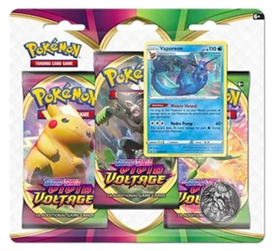 Obrázek produktu pro Pokemon Vivid Voltage: Vaporeon 3-Pack Blister