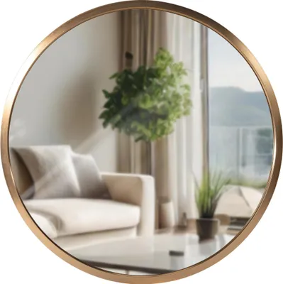 Produktbild von CLP Wandspiegel Elsie rund in 4 Größen, für Wohnzimmer, Schlafzimmer oder Bad gold matt Größe S