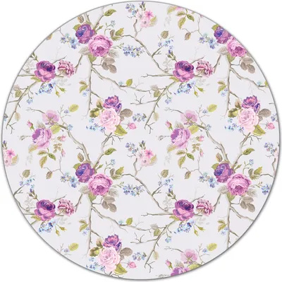 Produktbild von Herd-Abdeckplatte Glas Schneidebrett Ceranfeld-Abdeckung - 40 cm - Lila Rosen Blumen