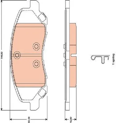 Produktbild von Trw Bremsbelagsatz, Scheibenbremse Vorderachse GDB4141