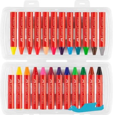 Produktbild von Faber-Castell 120034, 24 Stück(e), Mehrfarbig, Rot, Dreieck, Wachs, 3 Jahr(e)
