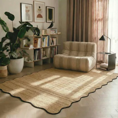 Produktbild von Jute Mrcarpet Teppiche scallop wafelstructuur Natur/antraciet 200x290cm