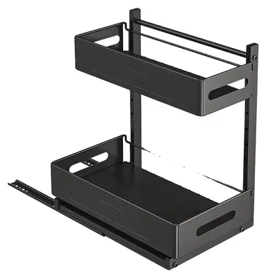 Obrázek produktu pro Organizér pod umyvadlo, dvoustupňový design, výsuvná konstrukce, regál