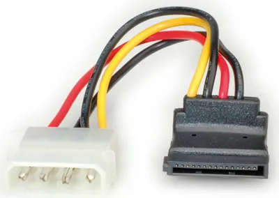 Zdjęcie produktu dla ROLINE 11.03.1061, 0,1 m, Molex (4-pin), SATA 15-pin, Męska, Męska, Czarny, Czerwony, Biały, Żółty